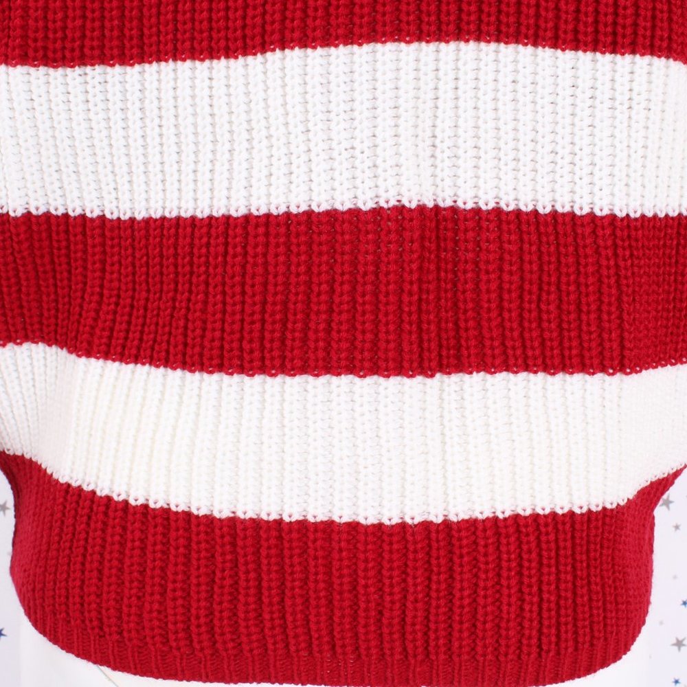 Slouchy Stripe Chunky Knit Pullover Sweater - Picture 7 of 10